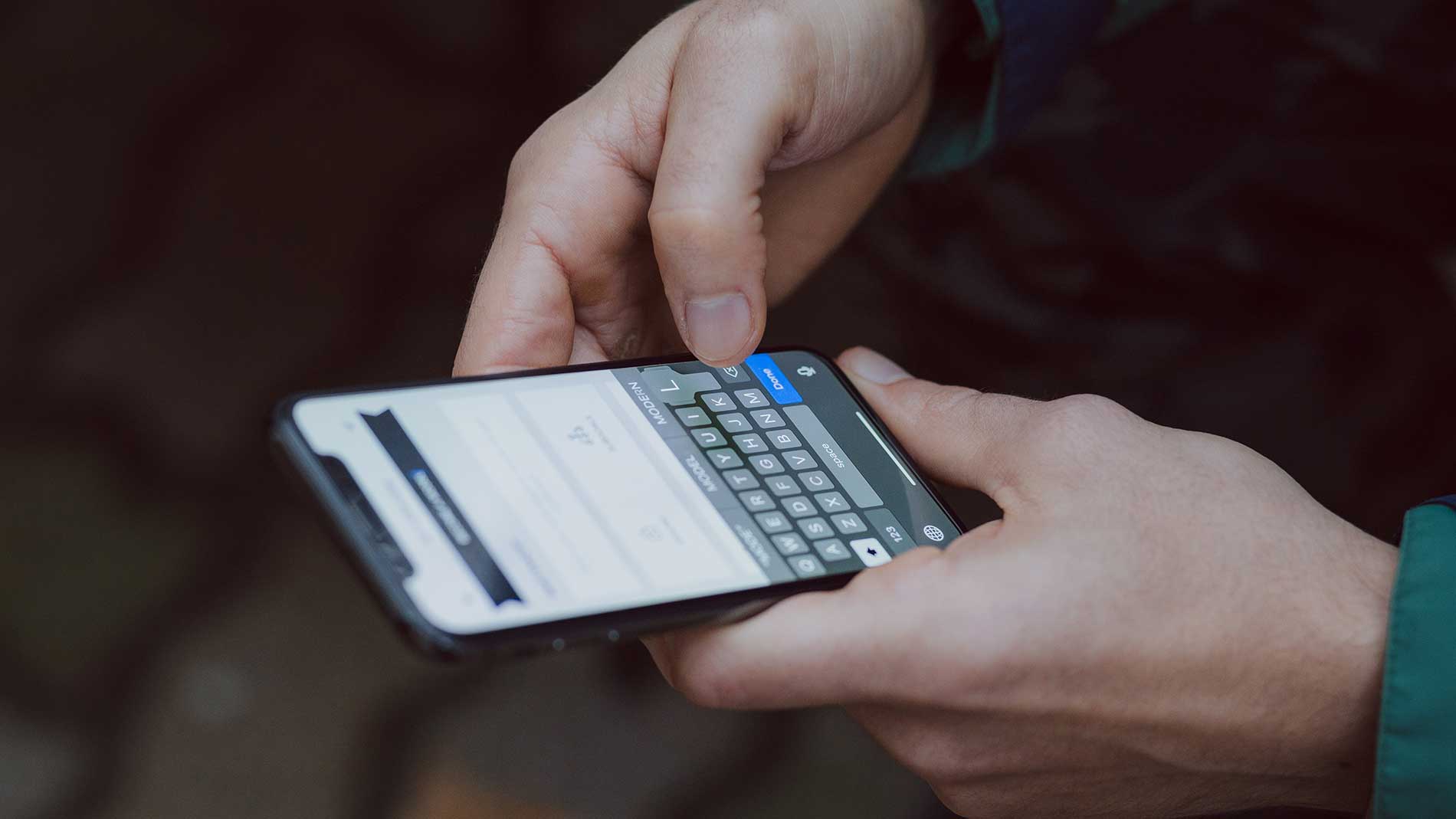 Smartphone in the hands