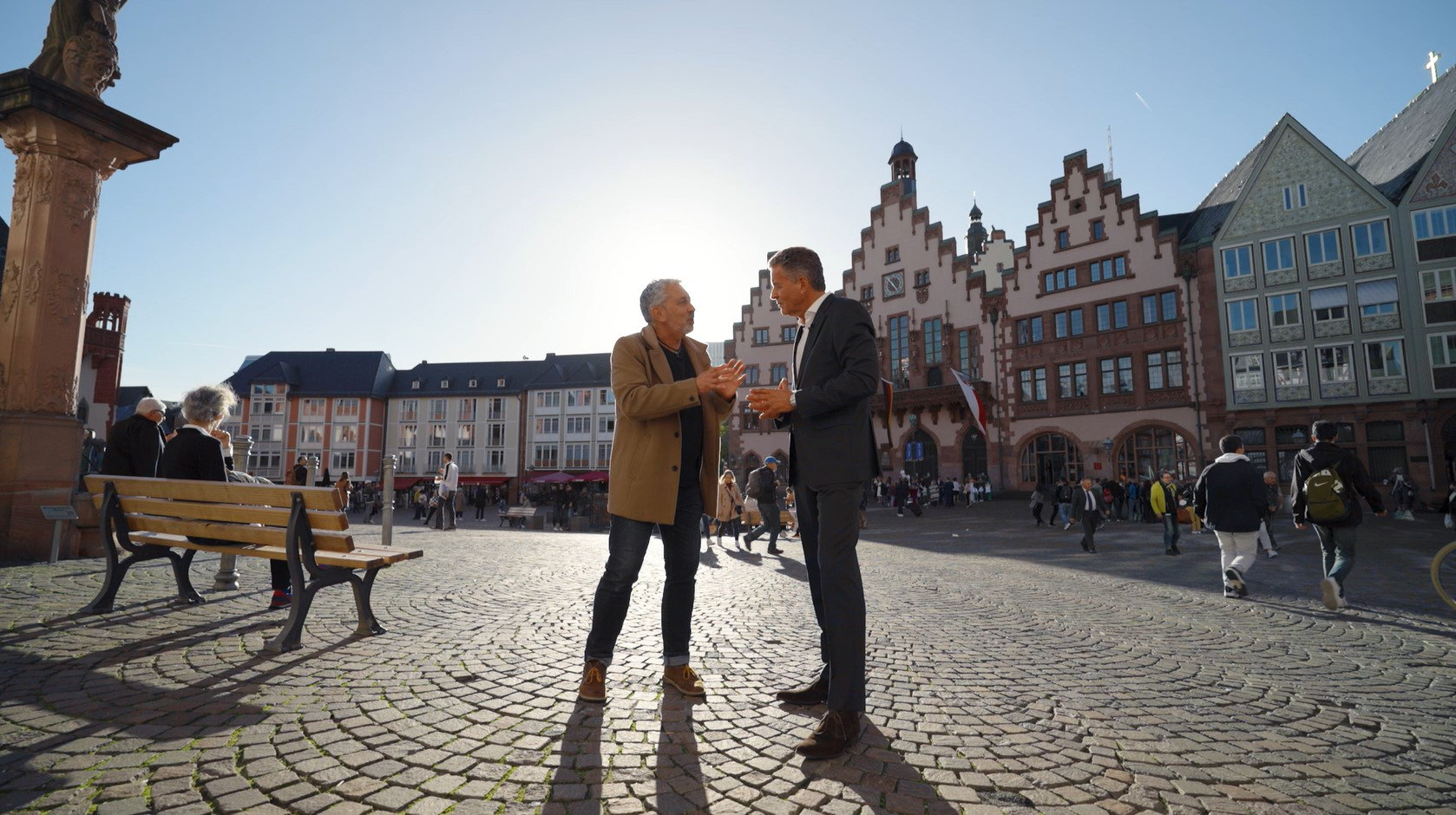 On the road in Frankfurt: Mike Chapman, Director & Executive Producer ByDesign, and Detlef Braun, Member of the Executive Board of Messe Frankfurt. Image: Messe Frankfurt/ByDesign.