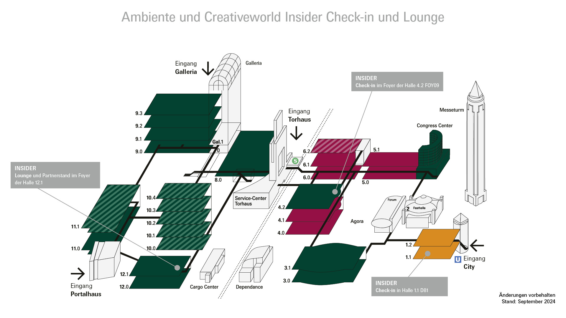 Geländeplan Ambiente und Creativeworld Insider 2025