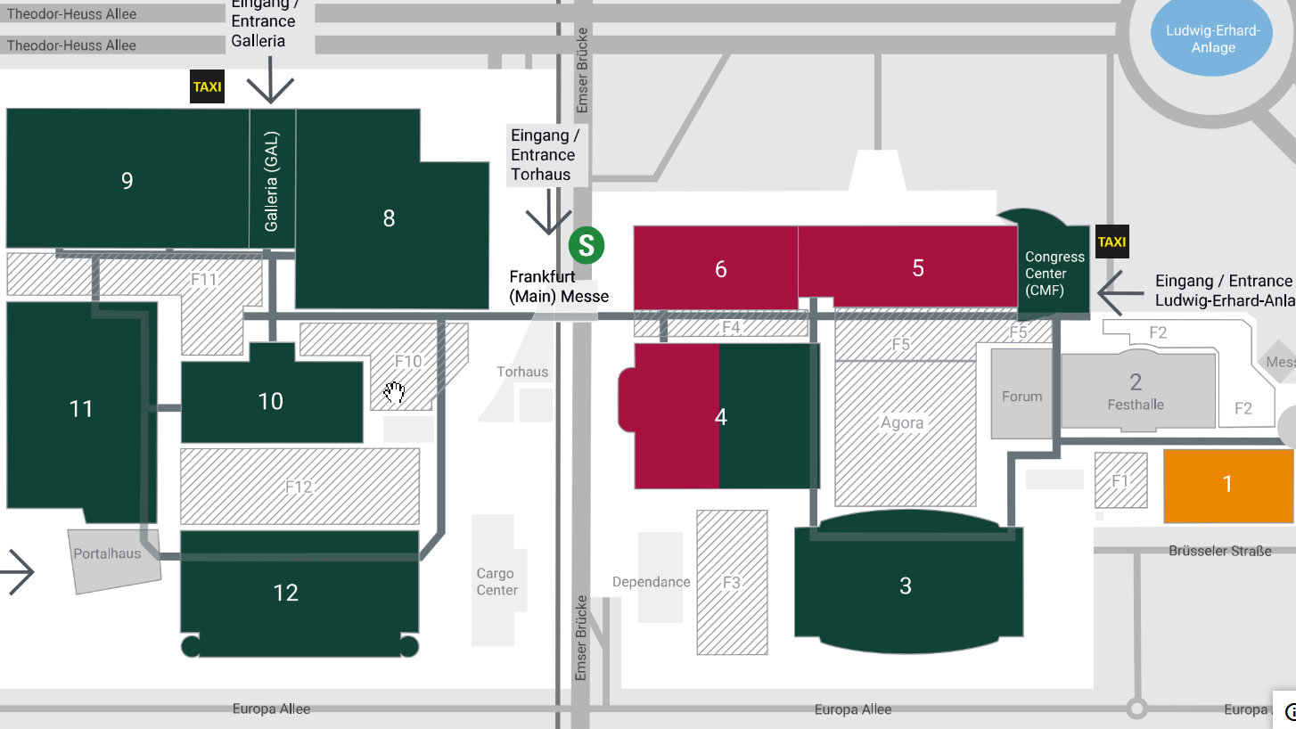 Interactive site plan of Ambiente, Christmasworld and Creativeworld