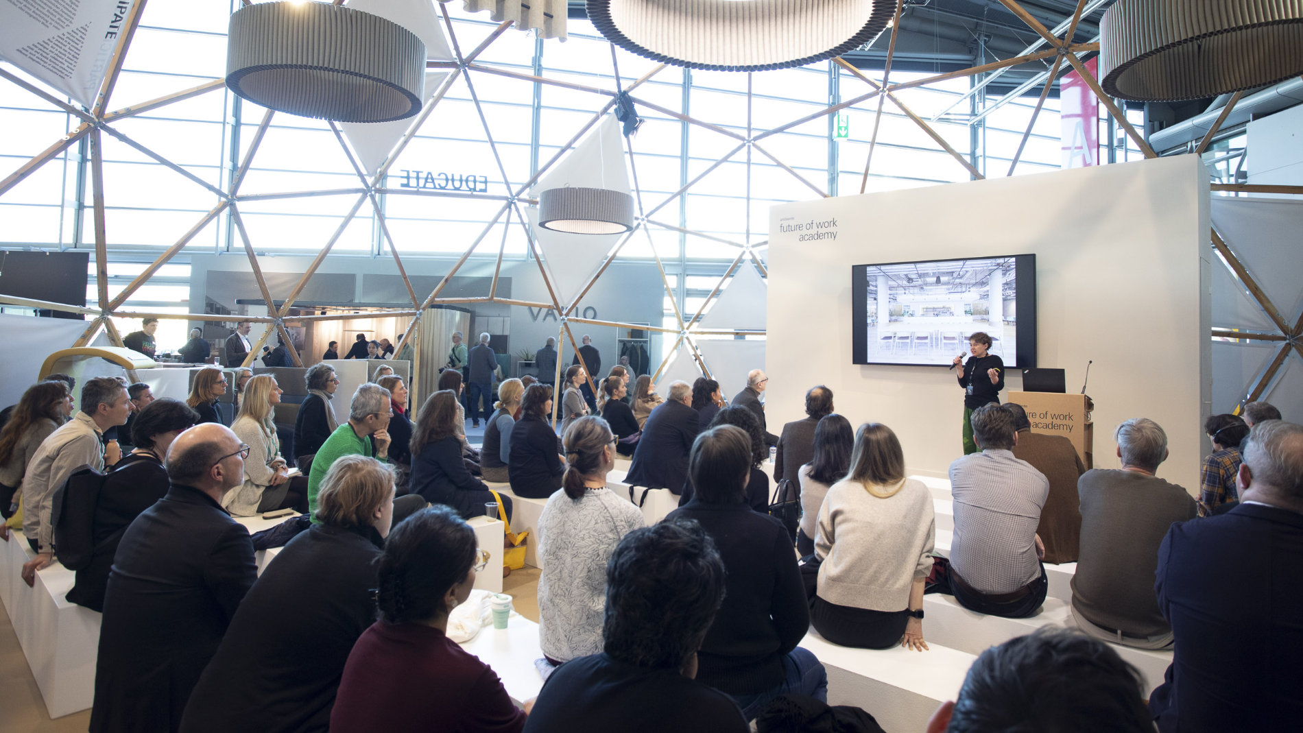 People at a lecture at the Future of Work Academy