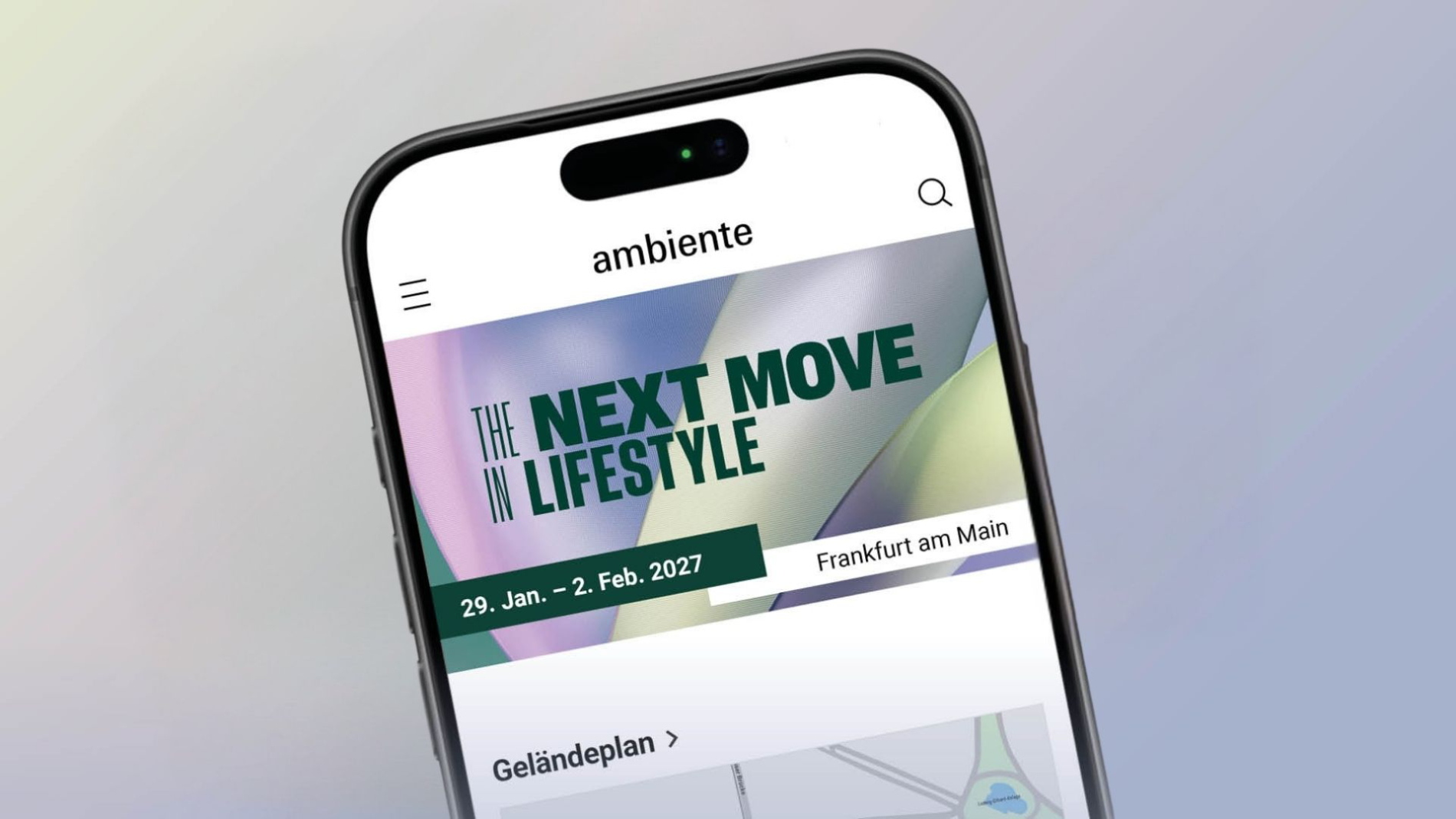 Abbildung Smartphone mti der Ambiente App